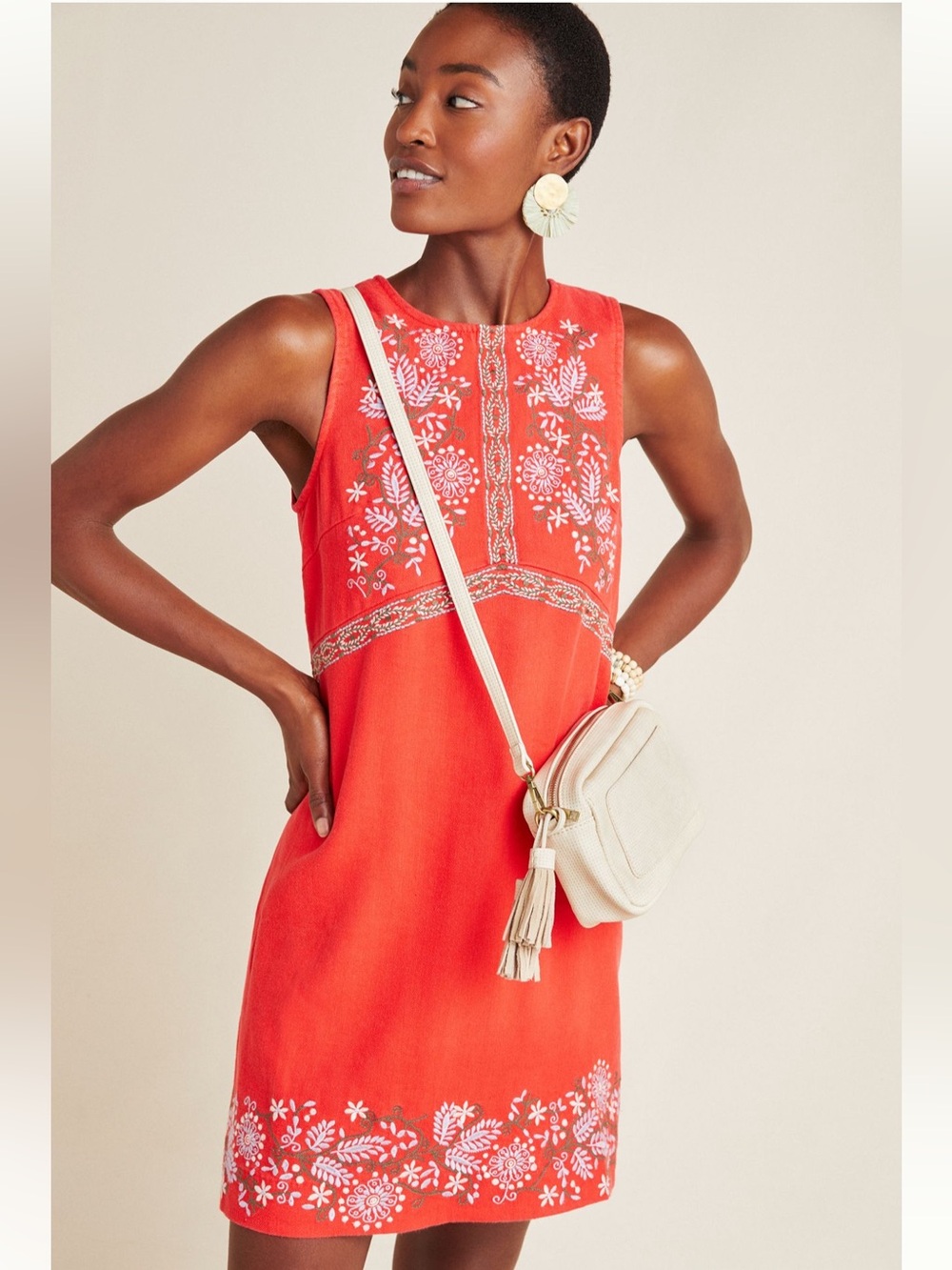 Aiko Embroidered Shift Dress